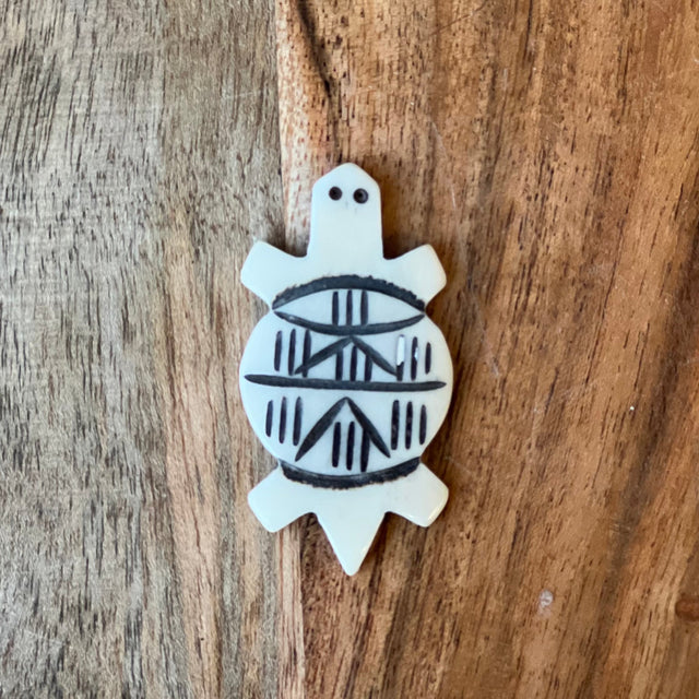 2" Bone Carved Pendant/Bead - Turtle - Magick Magick.com