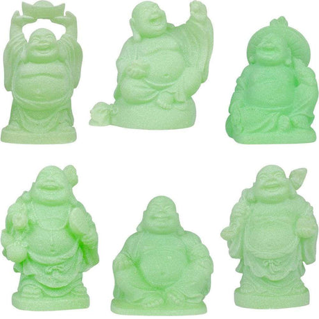 2" Frosted Acrylic Feng Shui Figurines - Buddha - Green (Set of 6) - Magick Magick.com