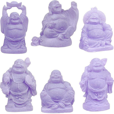 2" Frosted Acrylic Feng Shui Figurines - Buddha - Purple (Set of 6) - Magick Magick.com