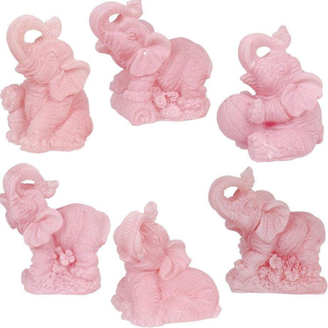 2" Frosted Acrylic Feng Shui Figurines - Elephants - Pink (Set of 6) - Magick Magick.com