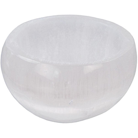 2" Gemstone Carving Bowl - White Selenite - Magick Magick.com