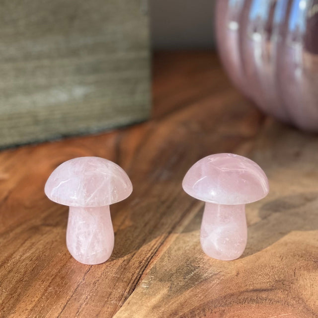 2" Mushroom Massager - Rose Quartz - Magick Magick.com