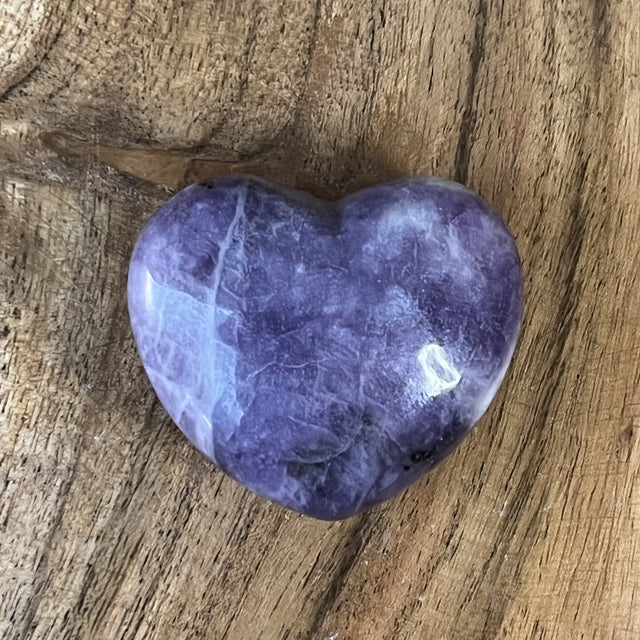 2” Puffed Gemstone Heart - Lepidolite - Magick Magick.com
