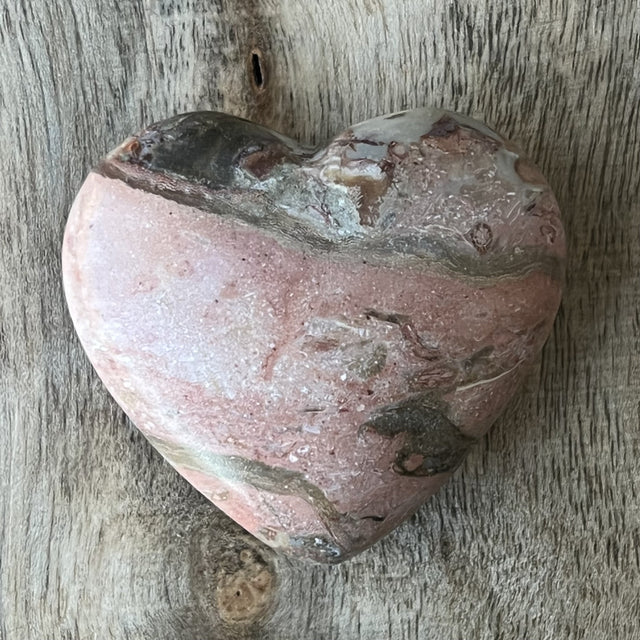 2" Puffed Gemstone Heart - Picasso Jasper - Magick Magick.com