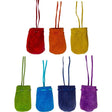 2" x 3" Suede Pouch Rounded with Strap - Chakras (Set of 7) - Magick Magick.com