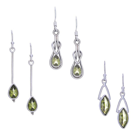 21-29 mm Peridot Earrings in Sterling Silver (Assorted Design) - Magick Magick.com