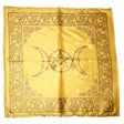 21" Satin Altar Cloth - Triple Moon Pentagram on Beige & Gold - Magick Magick.com