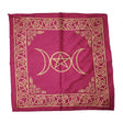 21" Satin Altar Cloth - Triple Moon Pentagram on Magenta & Gold - Magick Magick.com