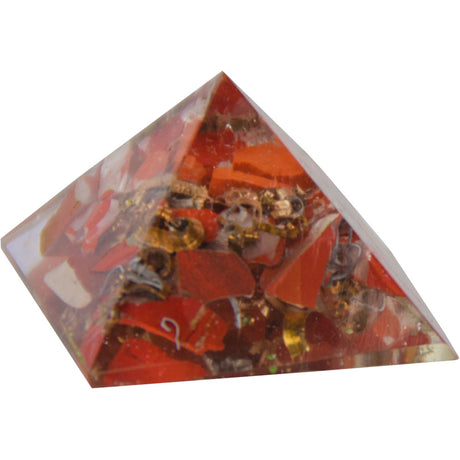 25-35 mm Gemstone Pyramid - Orgone Jasper - Root Chakra - Magick Magick.com