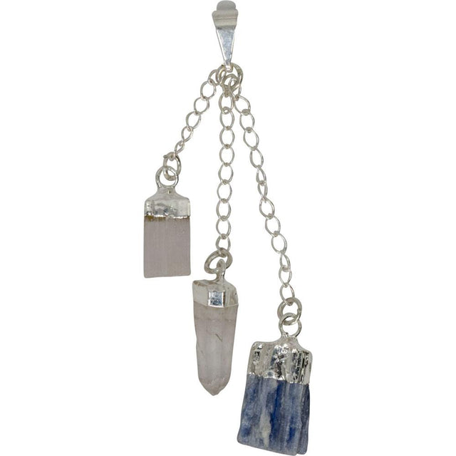 2.25" Gemstone Pendant - Cleansing - Clear Quartz, Kyanite, Selenite - Magick Magick.com