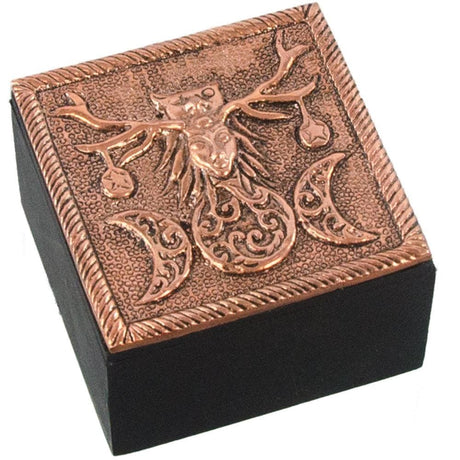 2.3" Bronze Metal Trinket Box - Pagan - Magick Magick.com
