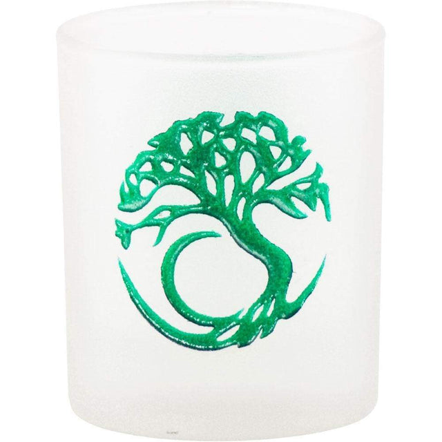 2.5" Etched Glass Votive Holder - Tree of Life - Magick Magick.com