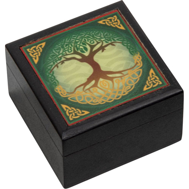 2.5" Velvet Lined Printed Jewelry Box - Tree of Life - Magick Magick.com