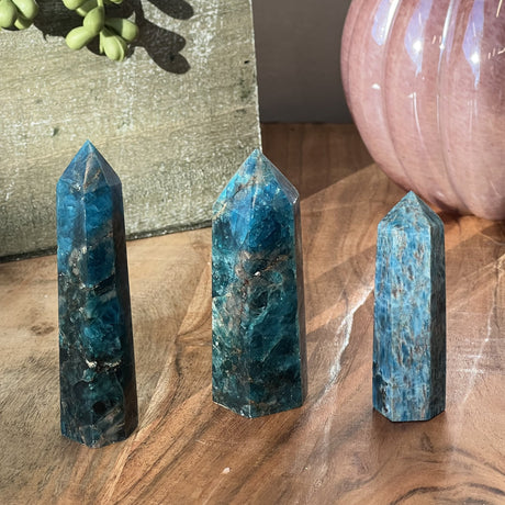 3-5" Gemstone Obelisk - Blue Apatite - Magick Magick.com