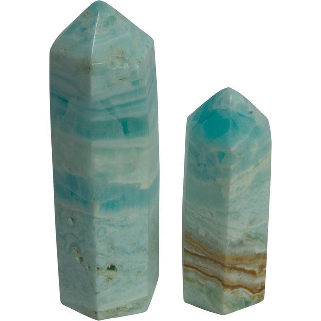 3-5" Gemstone Obelisk - Caribbean Calcite - Magick Magick.com