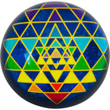 3" Clear Glass Paper Weight - Sri Yantra - Magick Magick.com