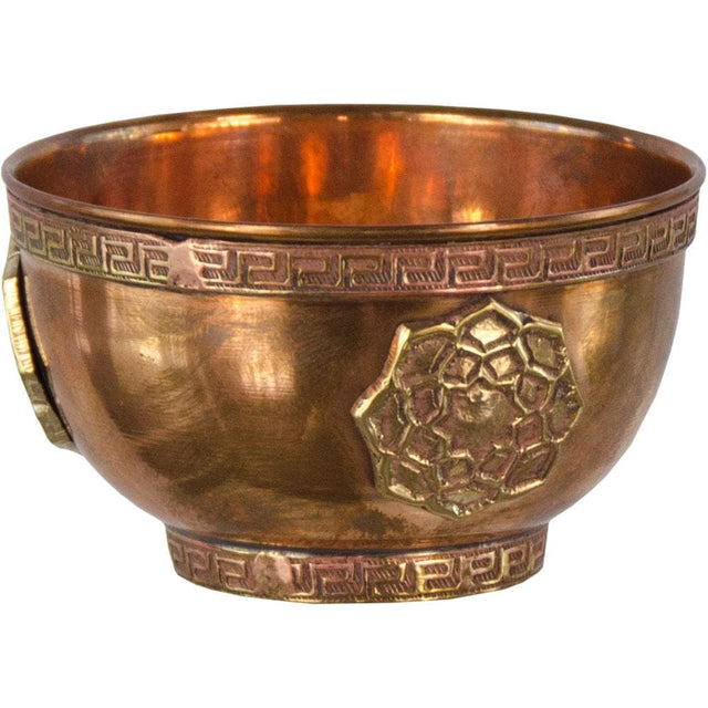 3" Copper Bowl Incense & Charcoal Burner - Lotus - Magick Magick.com
