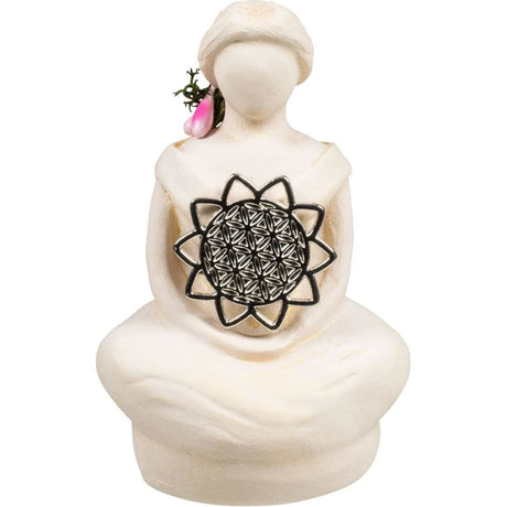 3" Gypsum Cement Goddess Figurine - Flower of Life - Magick Magick.com