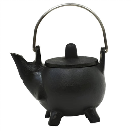 3" Pot Belly Cast Iron Cauldron Kettle with Lid - Magick Magick.com