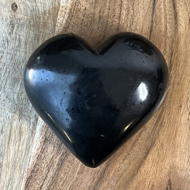 3” Puffed Gemstone Heart - Black Tourmaline - Magick Magick.com