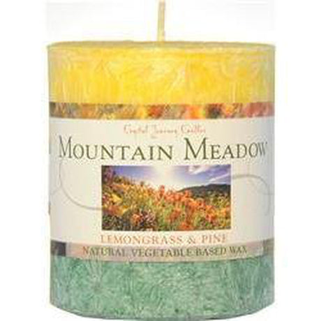 3" x 3.5" Natural Pillar Candles - Mountain Meadow - Magick Magick.com
