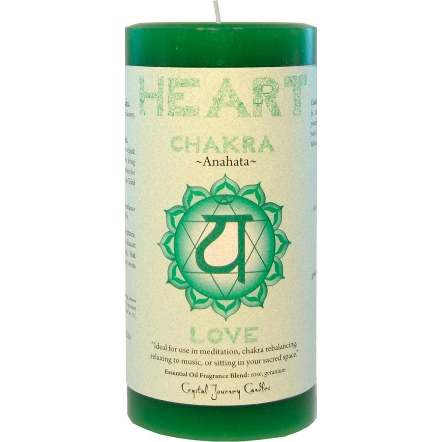 3" x 6" Reiki Charged Chakra Pillar Candle - Heart Anahata - Green - Magick Magick.com