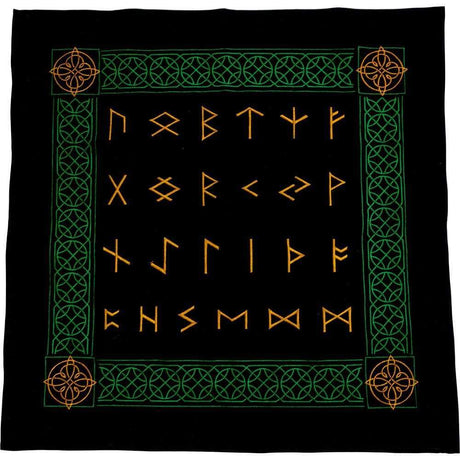 32" Embroidered Tarot Reading Mat - Runes Set - Magick Magick.com