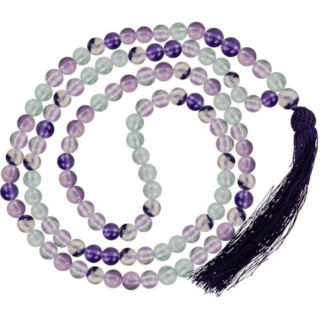 34" Mala Prayer Beads - Fluorite - Magick Magick.com