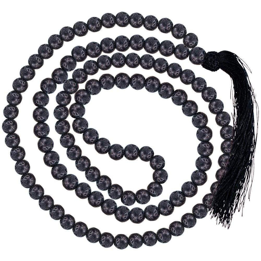 34" Mala Prayer Beads - Lava Stone - Magick Magick.com