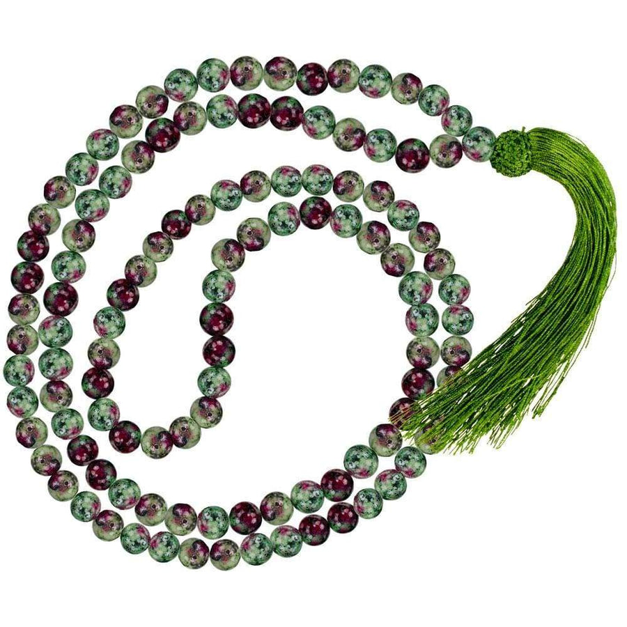 34" Mala Prayer Beads - Ruby Zoisite - Magick Magick.com