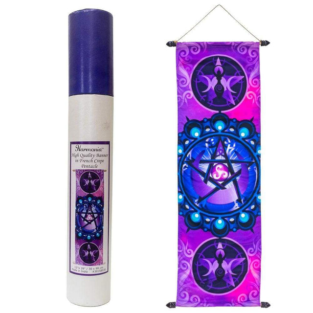 36" French Crepe Poly Banner - Pentacle - Magick Magick.com