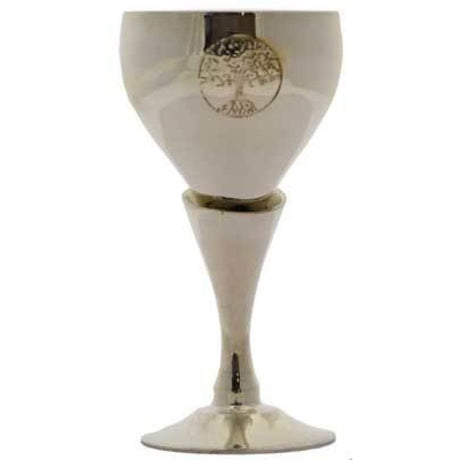 3.25" Silver Plated Chalice / Goblet - Tree of Life - Magick Magick.com