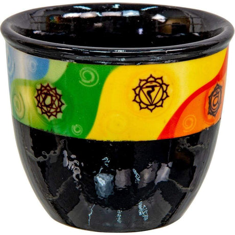 3.5" Ceramic Smudge Pot - Chakras - Magick Magick.com