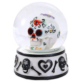 3.75" Day of the Dead Water Globe - White Black - Magick Magick.com