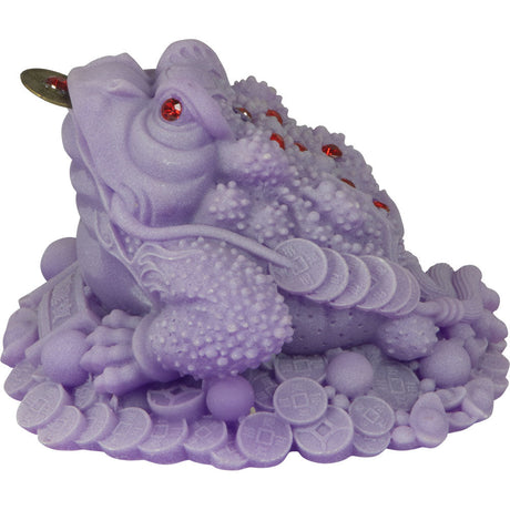3.75" Frosted Acrylic Feng Shui Figurine Money Toad - Purple - Magick Magick.com