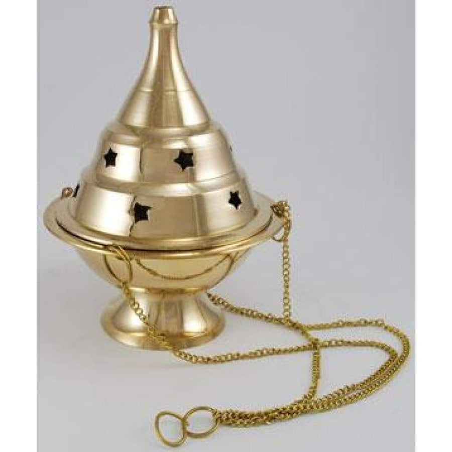 3.75" Hanging Brass Censer Burner (Assorted Designs) - Magick Magick.com