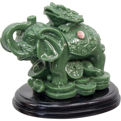 3.75" Polyresin Feng Shui Figurine - Prosperity Elephant - Jade - Magick Magick.com