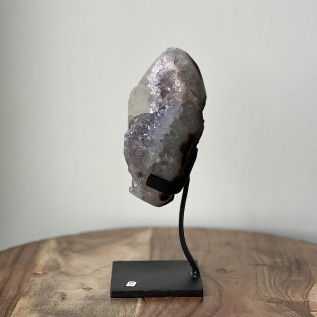 3.86 lb Amethyst Polished Geode on Metal Stand - Magick Magick.com
