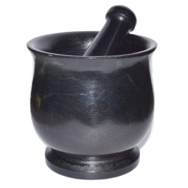 4" Black Soapstone Mortar & Pestle - Magick Magick.com
