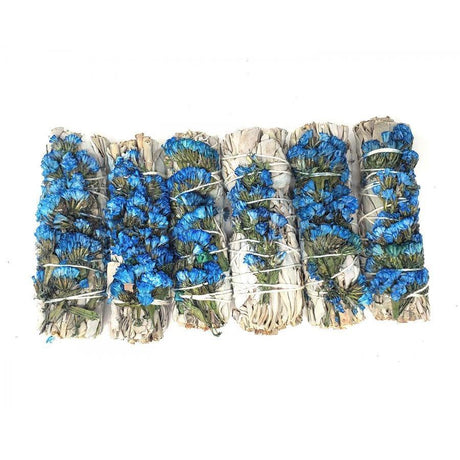 4" Blue Sinuata & White Sage Smudge Stick - Magick Magick.com