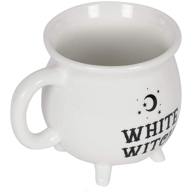 4" Ceramic Mug - White Witch Cauldron - Magick Magick.com