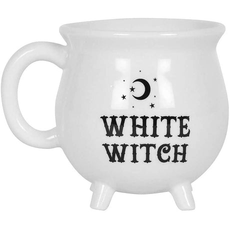 4" Ceramic Mug - White Witch Cauldron - Magick Magick.com