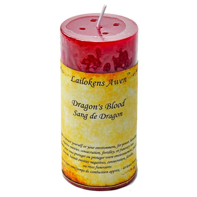 4" Dragon's Blood Scented Lailokens Awen Candle - Magick Magick.com