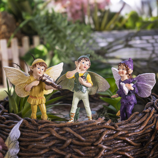 4" Fairy Statue - Fairy Boys (Set of 3) - Magick Magick.com