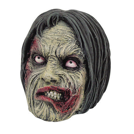 4" Grining Zombie with Hair Skull Statue - Magick Magick.com