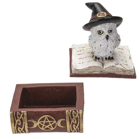 4" Owl on Spell Book Statue - Magick Magick.com