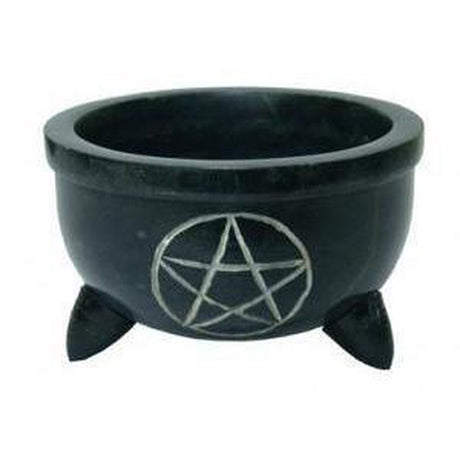 4" Pentacle Carved Charcoal Burner / Smudge Pot - Magick Magick.com