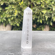 4" Selenite Affirmation Obelisk Tower - I AM Blessed - Magick Magick.com