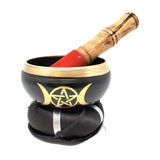 4" Singing Bowl Set - Triple Moon Pentagram - Magick Magick.com