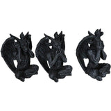 4" Sitting Baphomet Statue Set - See, Hear, Speak No Evil (Set of 3) - Magick Magick.com